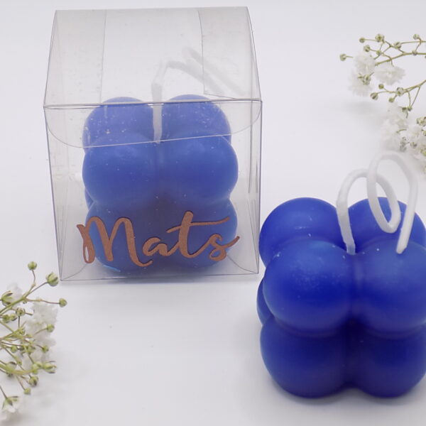 Bubble candle blauw