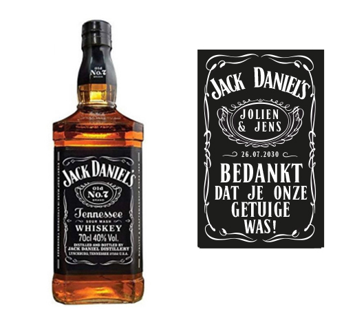 Jack Daniel's 70cl fles met etiket getuige