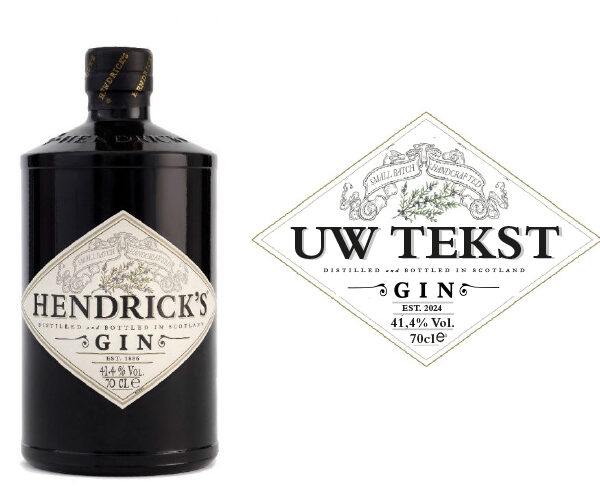 Hendrick's Gin 70 cl met gepersonaliseerd etiket
